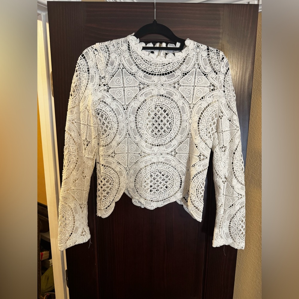 Crochet white summer top